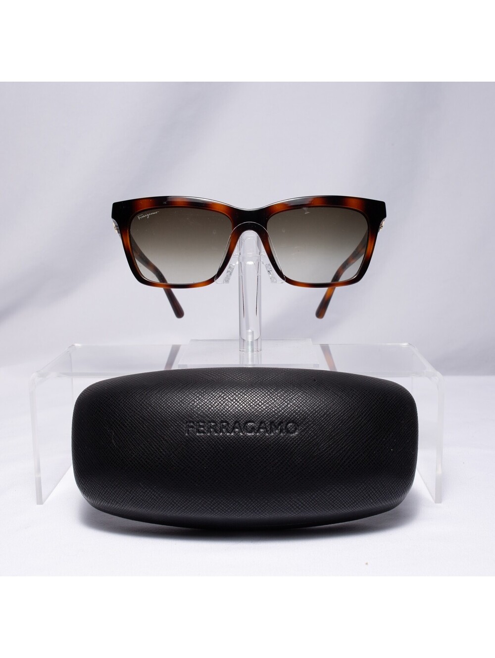Salvatore Ferragamo Ferragamo Tortoise Rectangle Black